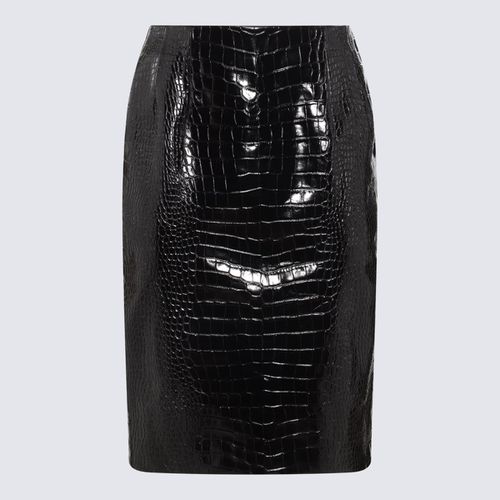 Versace Black Leather Skirt - Versace - Modalova