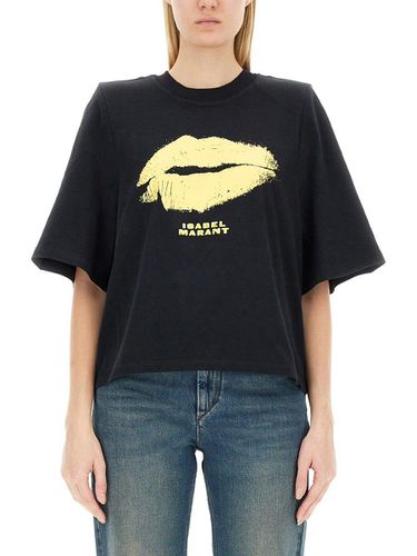 Lip-printed Crewneck T-shirt - Isabel Marant - Modalova