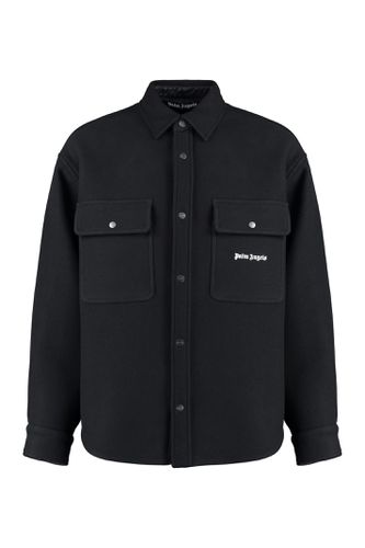 Palm Angels Virgin Wool Overshirt - Palm Angels - Modalova