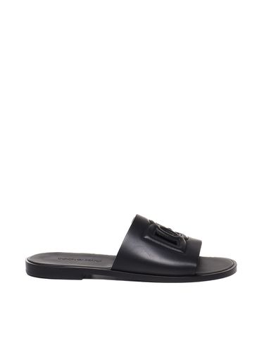 Calfskin Leather Slides - Dolce & Gabbana - Modalova