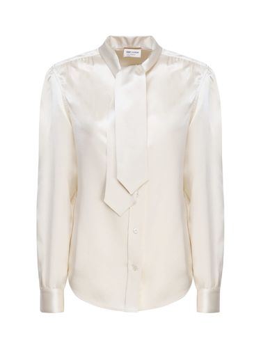 Lavallière Collar Blouse In Silk Satin - Saint Laurent - Modalova