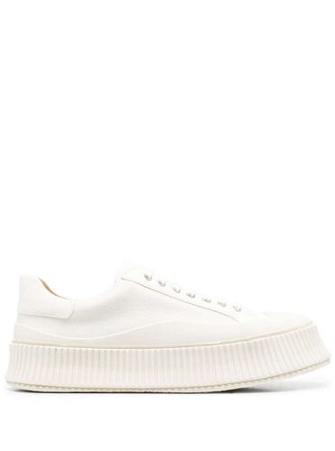 Ridged Low Top Sneakers In Canvas And Leather Man - Jil Sander - Modalova