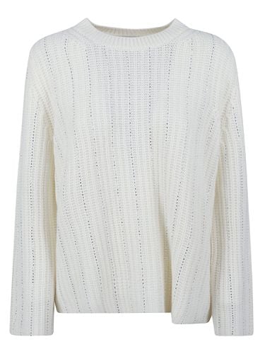 Crystal Embellished Stripe Sweater - Allude - Modalova