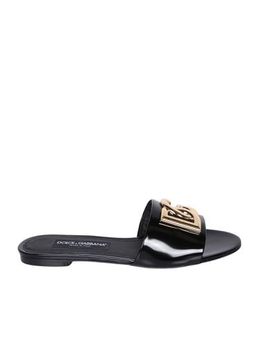 Dolce & Gabbana Black Slide Sandals - Dolce & Gabbana - Modalova