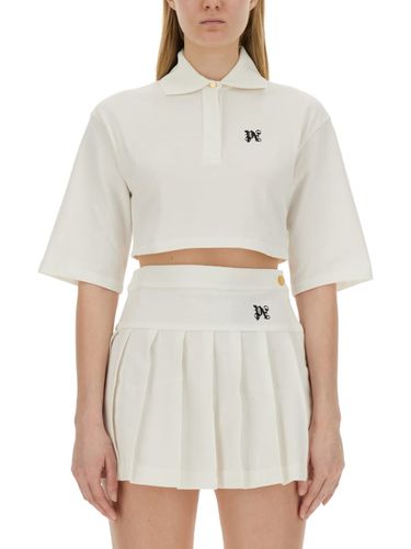 Monogram Cropped Polo Shirt - Palm Angels - Modalova