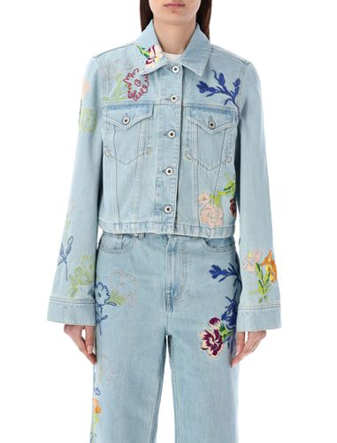 Kenzo Drawn Flowers Denim Jacket - Kenzo - Modalova