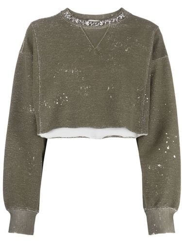 Cropped Ruined Print Sweatshirt - Golden Goose - Modalova