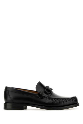 Black Leather Fort Loafers - Ferragamo - Modalova