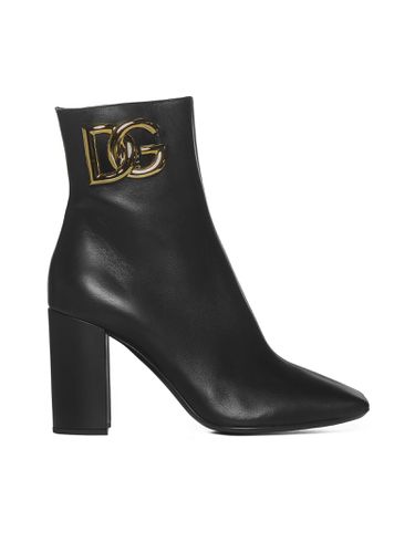 Ankle Boot With Logo - Dolce & Gabbana - Modalova