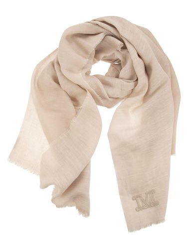 Logo Embroidered Fringed Scarf - Max Mara - Modalova