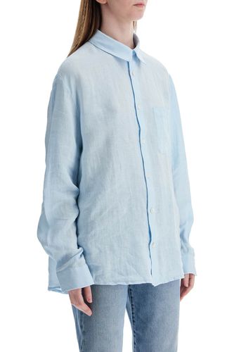 A. P.C. Light Blue Linen Shirt Wide Fit - A.P.C. - Modalova