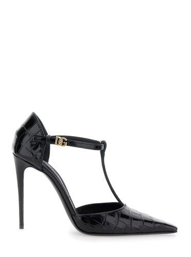 Pumps With Stiletto Heel And Croco Print In Leather Woman - Dolce & Gabbana - Modalova