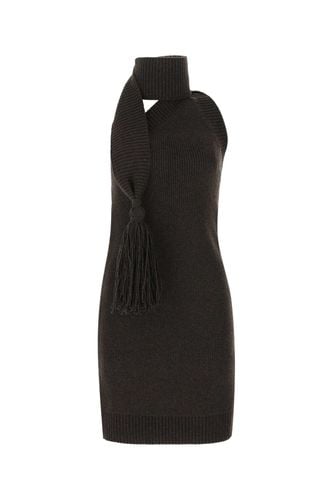 Dark Brown Wool Mini Dress - Bottega Veneta - Modalova
