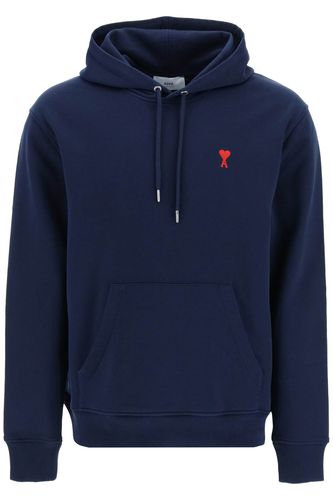 Hoodie With Micro Embroidered Logo - Ami Alexandre Mattiussi - Modalova