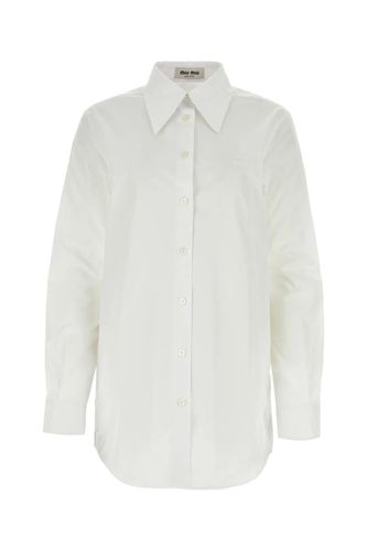 Miu Miu White Poplin Shirt - Miu Miu - Modalova