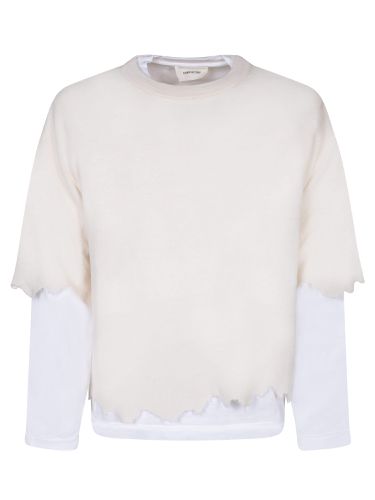 Cream Sweater With Slits - Atomo Factory - Modalova