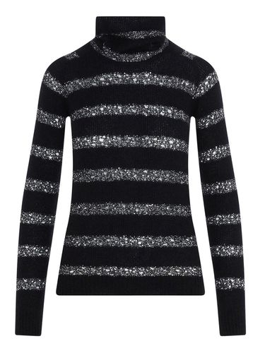 Striped Lurex Turtleneck Sweater - Saint Laurent - Modalova