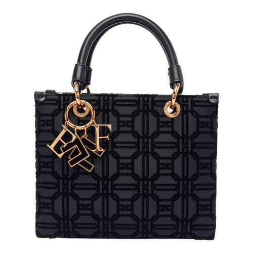 Flocked Shopper Bag - Elisabetta Franchi - Modalova