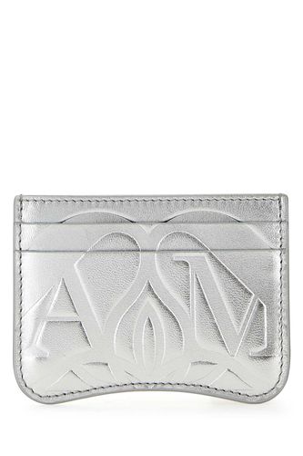 Silver Leather Card Holder - Alexander McQueen - Modalova