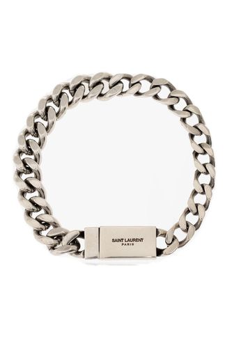 Logo Engraved Chained Bracelet - Saint Laurent - Modalova