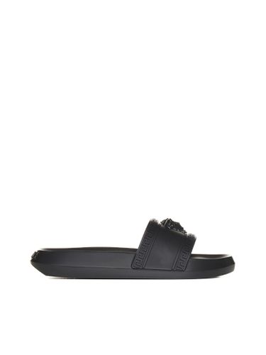 Versace Black palazzo Slides - Versace - Modalova