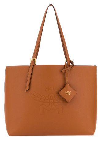 Caramel Leather Medium Himmel Shopping Bag - MCM - Modalova