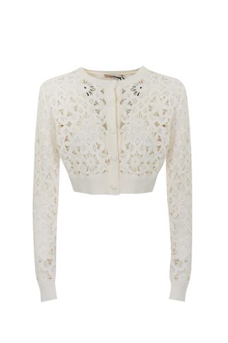 White Crochet Knit Cardigan TwinSet - TwinSet - Modalova