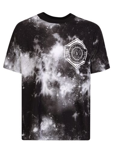 T-shirt With Galaxy Print And White - Versace Jeans Couture - Modalova