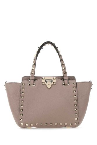 Antiqued Pink Leather Mini Rockstud Handbag - Valentino Garavani - Modalova