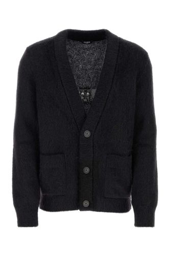 Balmain Black Mohair Blend Cardigan - Balmain - Modalova