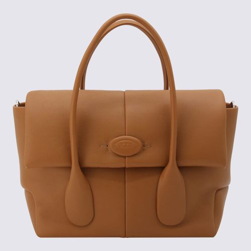 Tan Leather Reverse Flat Top Handle Bag - Tod's - Modalova