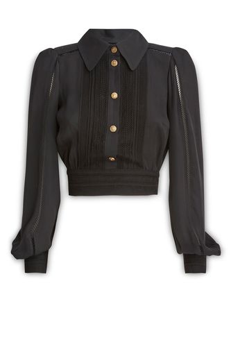 Black Stretch Silk Blouse - Elisabetta Franchi - Modalova