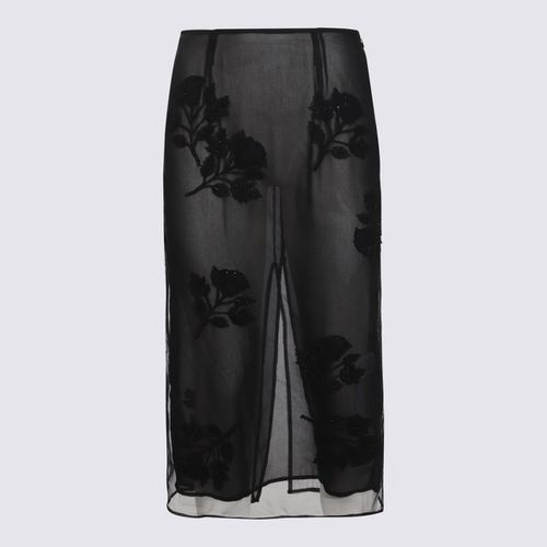 Blumarine Black Nylon Rose Skirt - Blumarine - Modalova