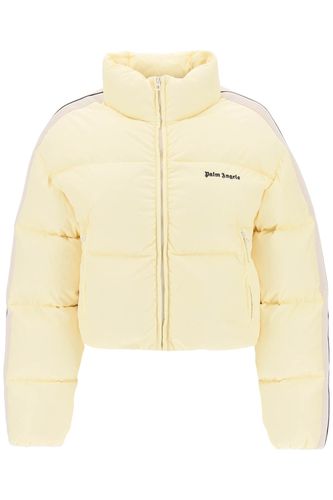 Cropped Puffer Jacket With Bands On Sleeves - Palm Angels - Modalova