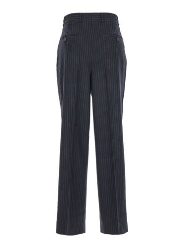 Pinstriped Pants With High Waist And Belt Loops In Wool Blend Woman - Totême - Modalova