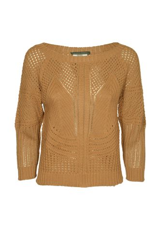 Wide Neck Perforated Ribbed Top - Alberta Ferretti - Modalova