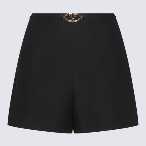 Valentino Black Wool Shorts - Valentino - Modalova