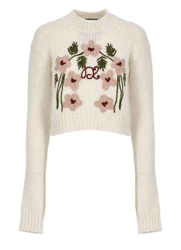 Alpaca Sweater With Embroidery - Dsquared2 - Modalova