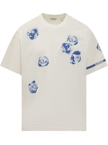 Floral Printed Crewneck T-shirt - Burberry - Modalova