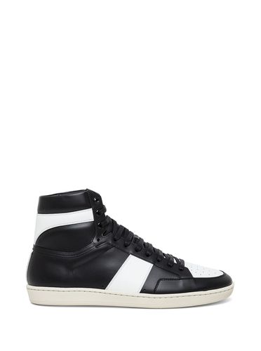 Signature Court Sneakers In White And Leather - Saint Laurent - Modalova