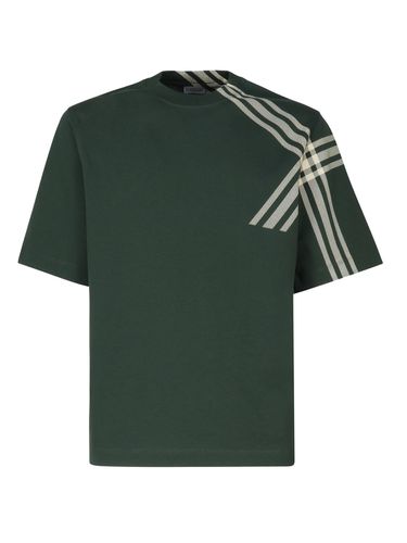 Cotton T-shirt With Check Sleeves - Burberry - Modalova