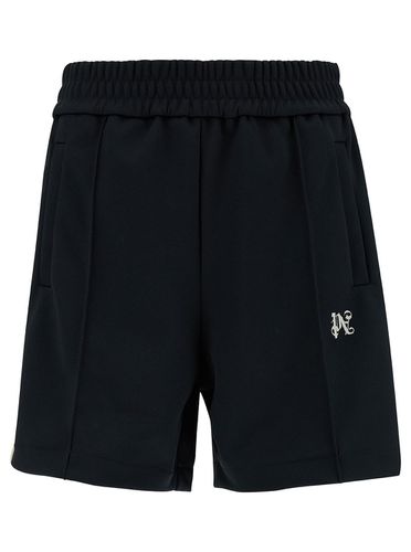 Bermuda Shorts With Logo Embroidery And Contrasting Band In Tech Fabric Man - Palm Angels - Modalova