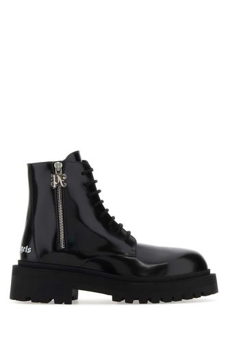 Black Leather Ankle Boots - Palm Angels - Modalova