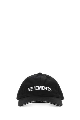 VETEMENTS Black Cotton Baseball Cap - VETEMENTS - Modalova