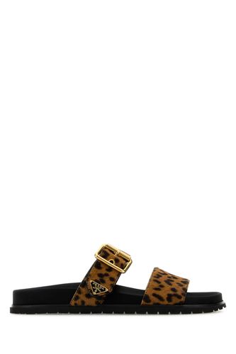 Prada Printed Calf Hair Slippers - Prada - Modalova