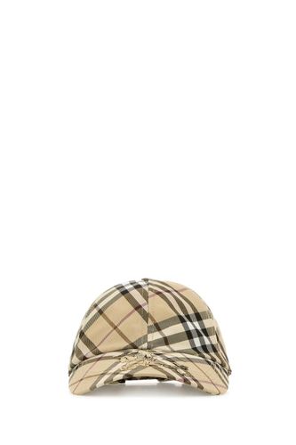 Burberry Check Beige Baseball Cap - Burberry - Modalova