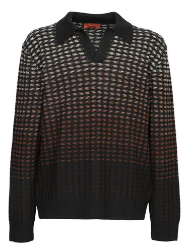 Textured Knit Long-sleeved Polo Shirt - Missoni - Modalova