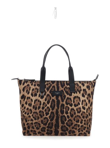 Logo Leopard Shopping Bag - Dolce & Gabbana - Modalova