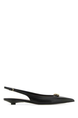 Black Leather Vlogo Ballerinas - Valentino Garavani - Modalova