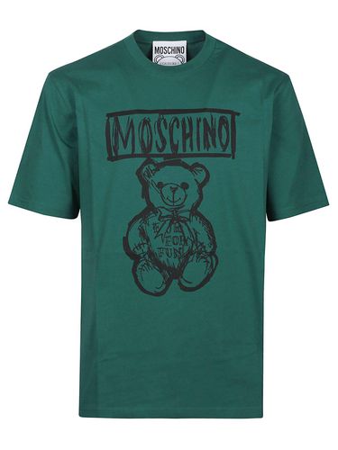 Teddy Bear Printed Crewneck T-shirt - Moschino - Modalova